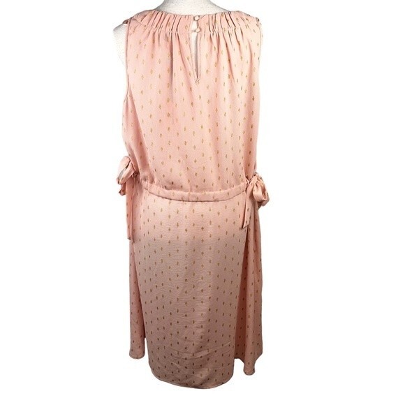 NWT Juicy Couture Blush Pink Gold Sleeveless Dress XXL Lightweight Cinched Waist - Picture 3 of 12